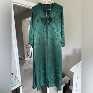 Emerald Green Moroccan Caftan with Embellished Detail. With Choker necklace